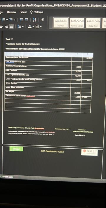 June 30, 2021, was \$4,320. - Bar Wages pald for bar staff