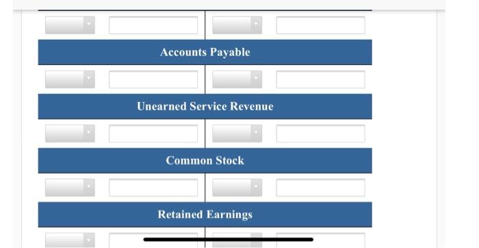 Receivable 6,980 Supplies 4,920 Equipment 10,820 $ Accounts Payable Unearned Service Revenue