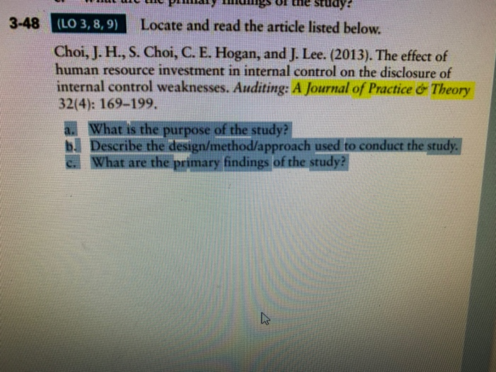  3-48 (LO 3, 8, 9) Locate and read the article listed
