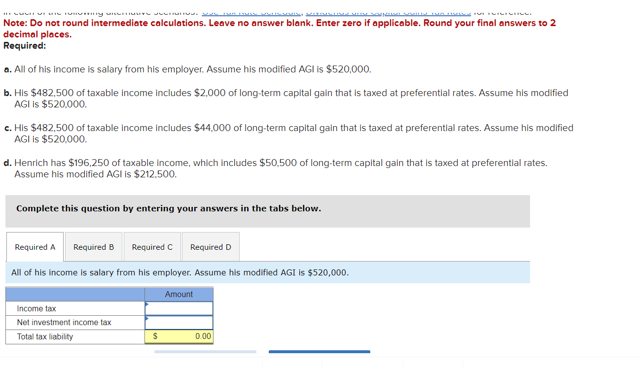 Complete all parts a through d. Note: Do not round intermediate calculations.