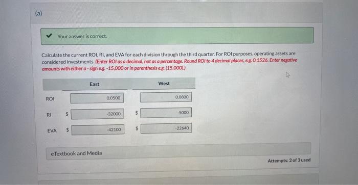 third quarter, and Donna is evaluating the performance oi two key divisions