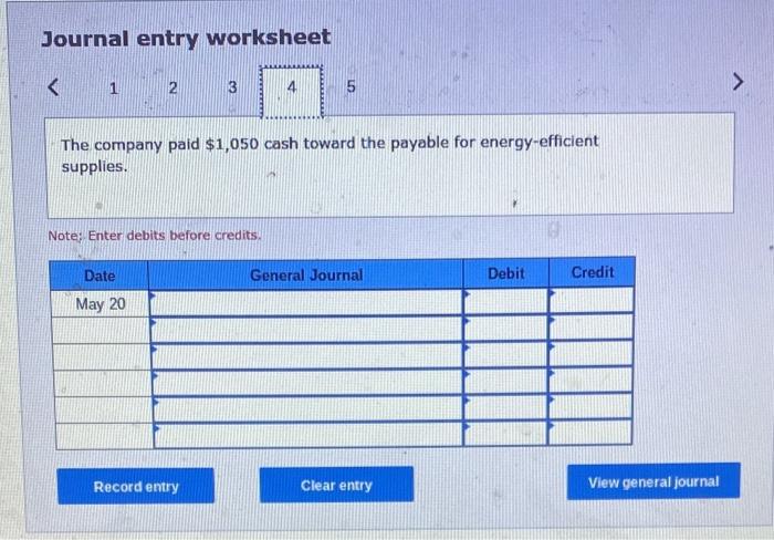 services on credit to a customer. May 3 The company purchased $1,050