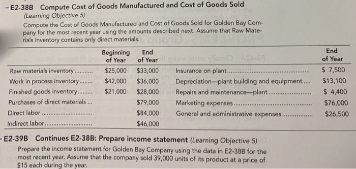  Need help with the second one. Will rate! E2-38B Compute Cost