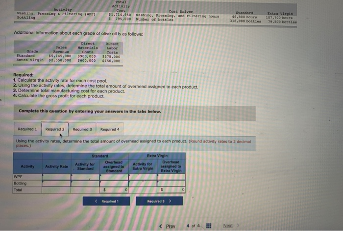 Driver $1,714,950 Washing. Pressing and Filtering hours $ 795,000 Number of bottles