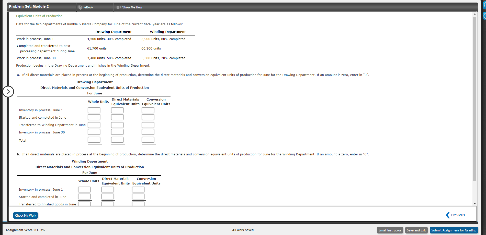  Problem Set: Module 2 eBook Show Me How Equivalent Units of