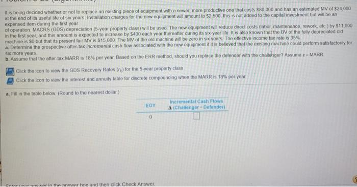  It is being decided whether or not to replace an existing