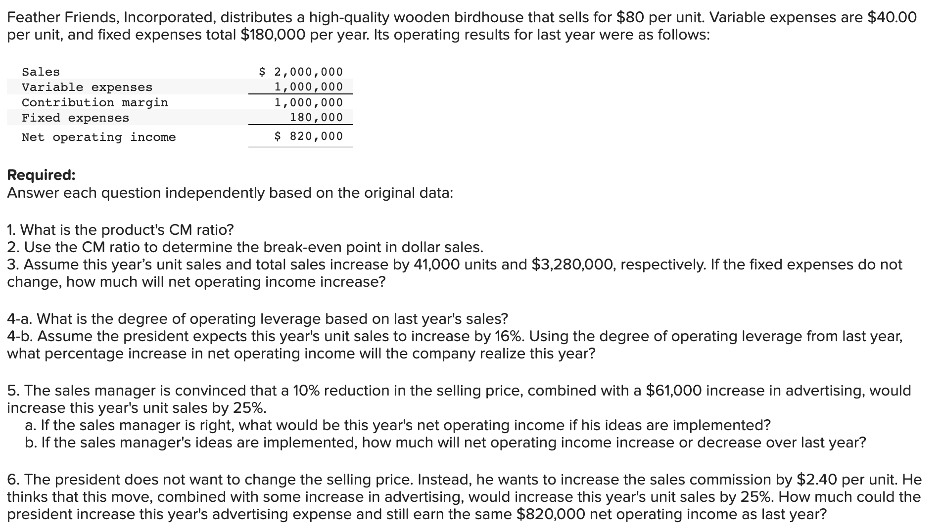  I only need 5A 5B and 6 please! Complete this question