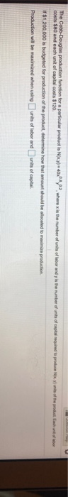 = 40x"? where x is the number of units of labor and