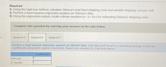 questions displayed below] Odessa, Inc. manufactures one model of computer desk. The