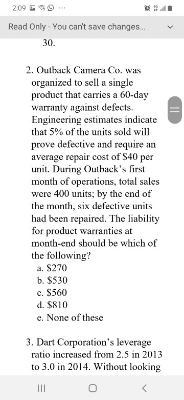 2:09 Read Only - You can't save changes... 30. 2. Outback
