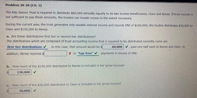 P Please fill in the incorrect blank. Problem 20-28 (LO. 3) The