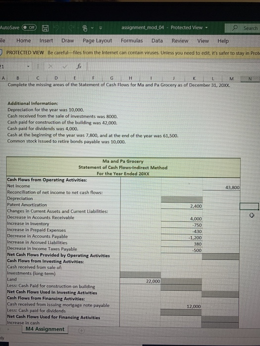 AutoSave On assignment_mod_04 - Protected View - Search ile Home Insert