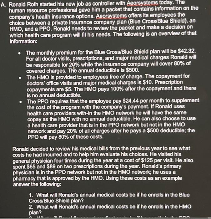  Ronald Roth started his new job as controller with Aeorsystems today.