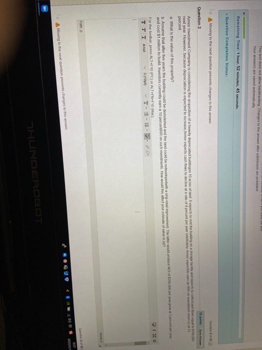  This test does not allow backtracking Changes to the answer the