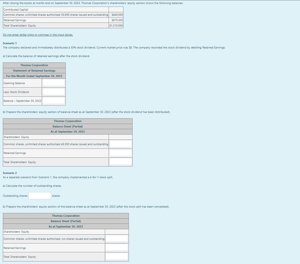 cash dividends account to record dividends. Do not enter dollar signs or