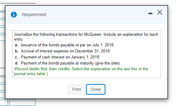 on July 1, 2018 Journal Entry Date Accounts and Explanations Debit Credit