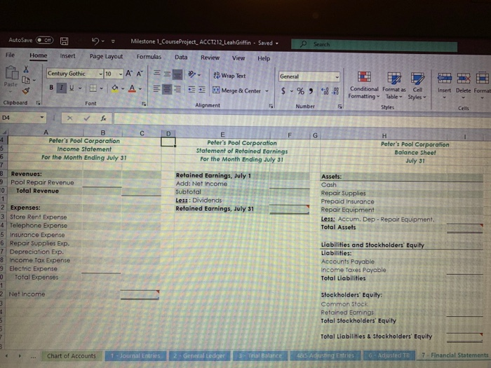 statement, statement of retained earnings, and balance sheet. 42 2A B 3