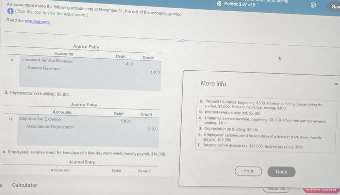 of the accounting period: (i) (Cack the icon to vew the acjutirnenta)