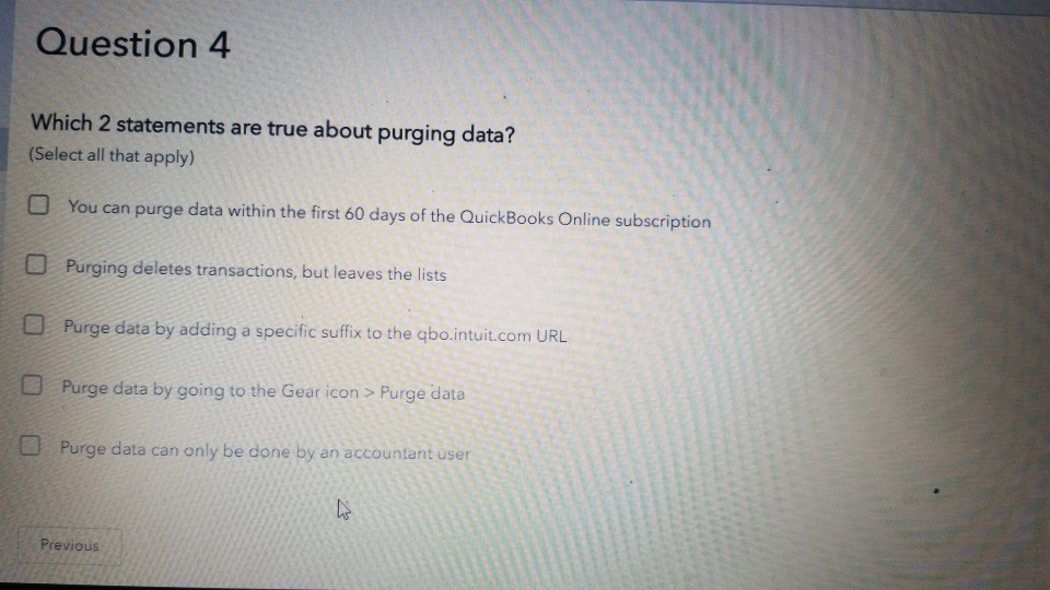 QuickBooks Online advanced certification complex conversions question for which two statements are