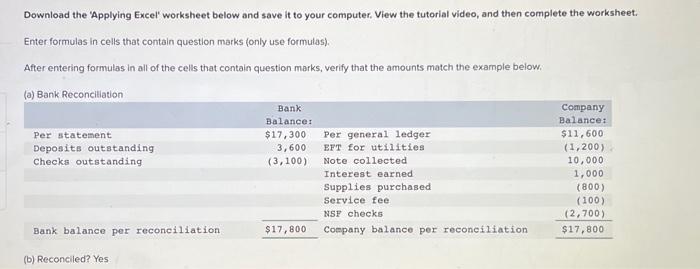  Download the 'Applying Excel' worksheet below and save it to your