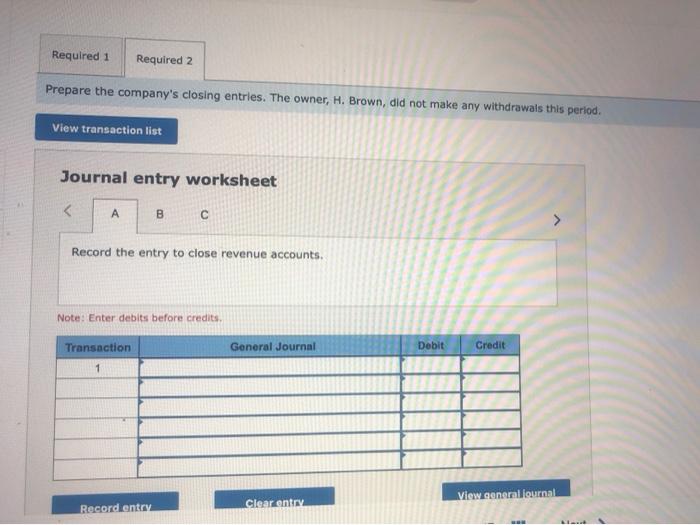 Brown's Bike Rental Company. Debit Credit 116,000 Account Title Rent earned Salaries
