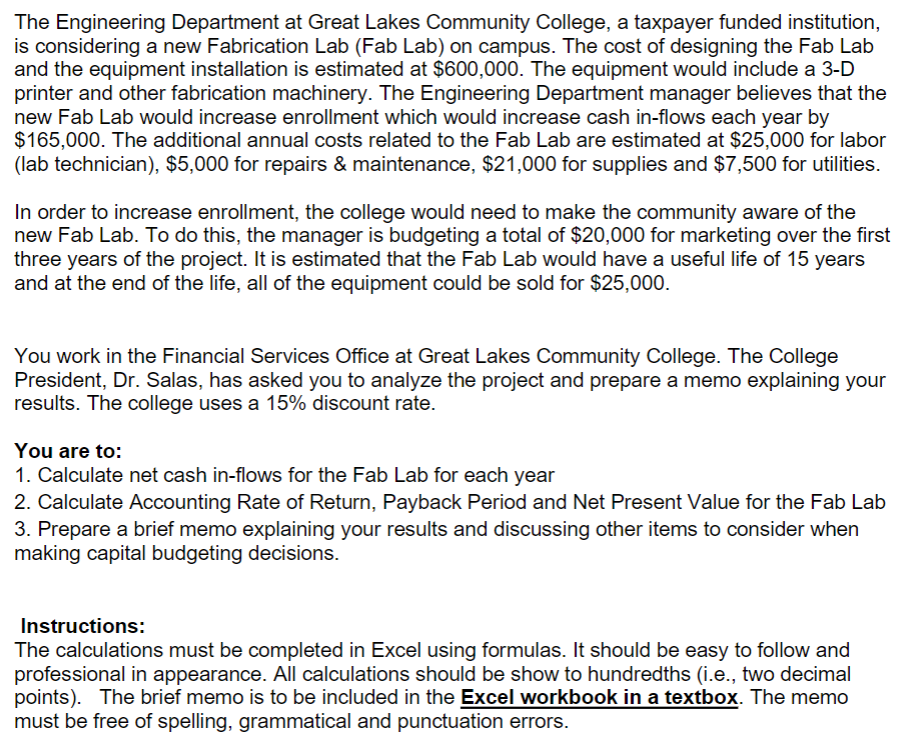Could someone please do this in Excel and then show how