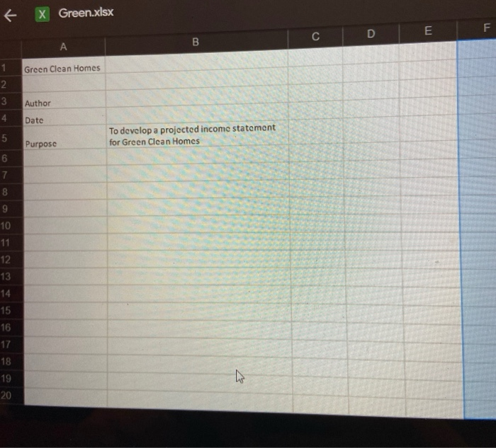  You will need Green file to finish this assignment, this file