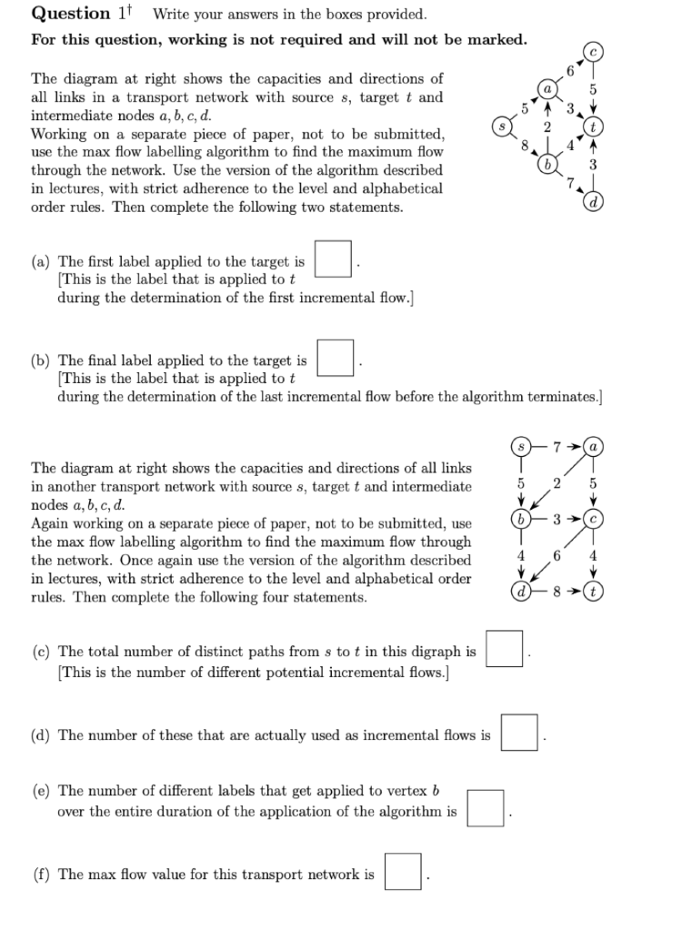  Question 11 Write your answers in the boxes provided. For this