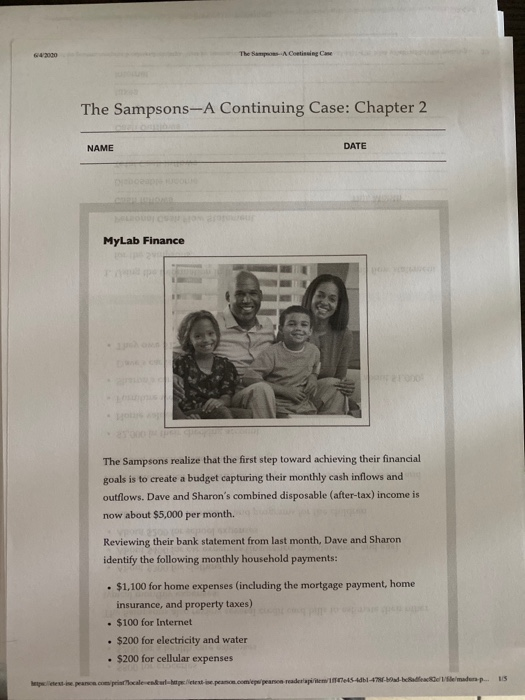  2000 The Samos-A Coming Case The Sampsons-A Continuing Case: Chapter 2