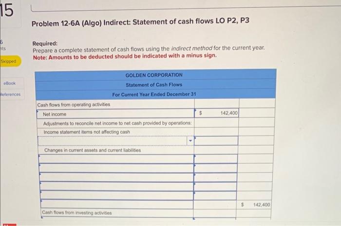 year income statement, comparative balance sheets, and additional information follow. For the
