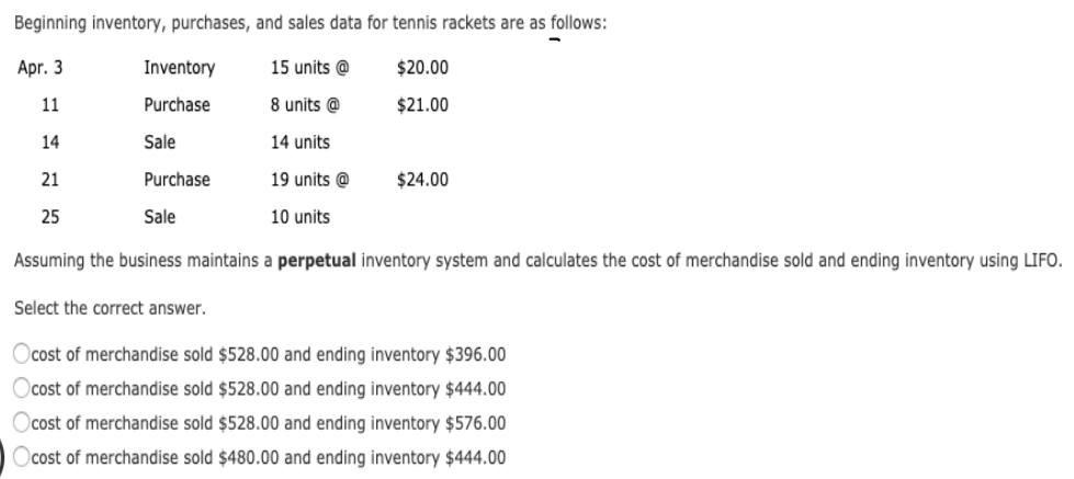 i need text answer only Beginning inventory, purchases, and sales data for