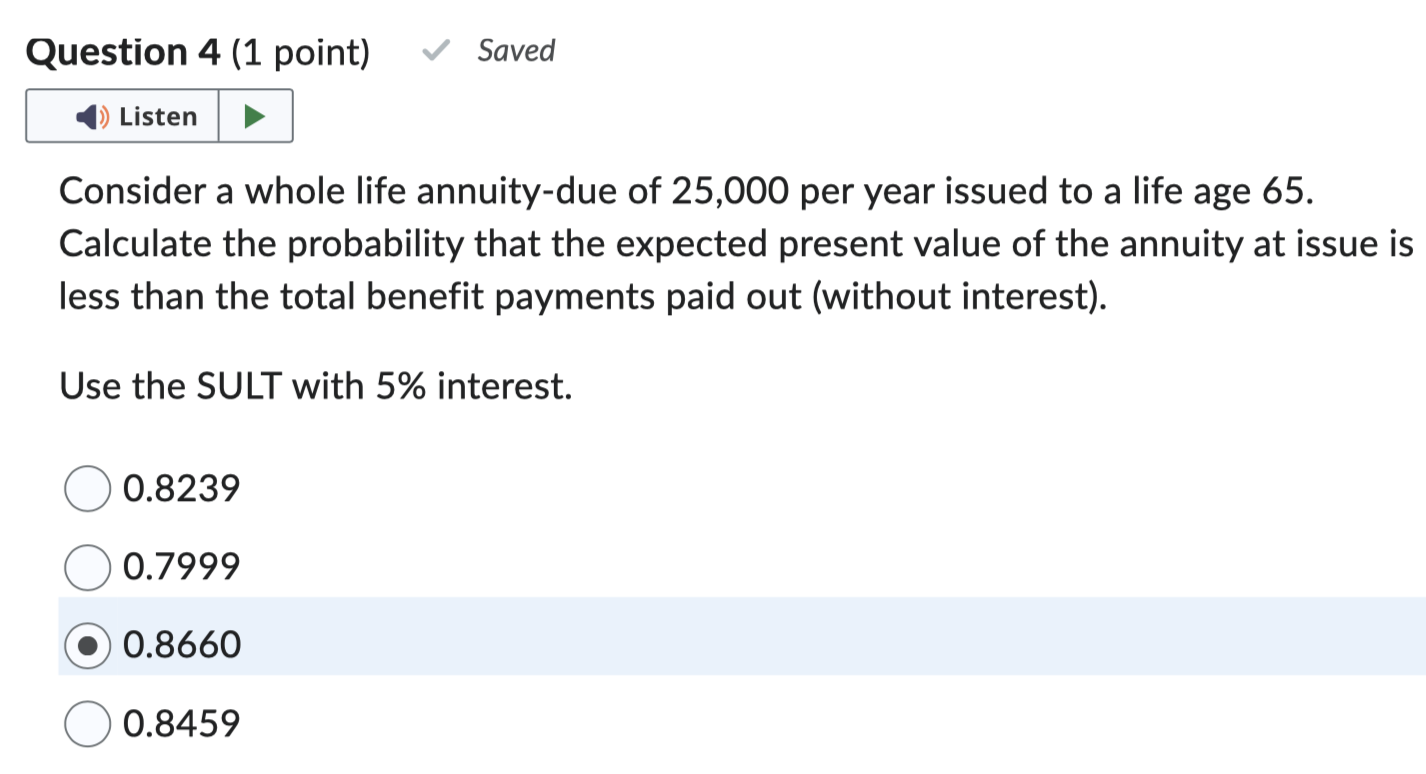  Actuarial Science Do not copy others or else THUMB DOWN!Consider a