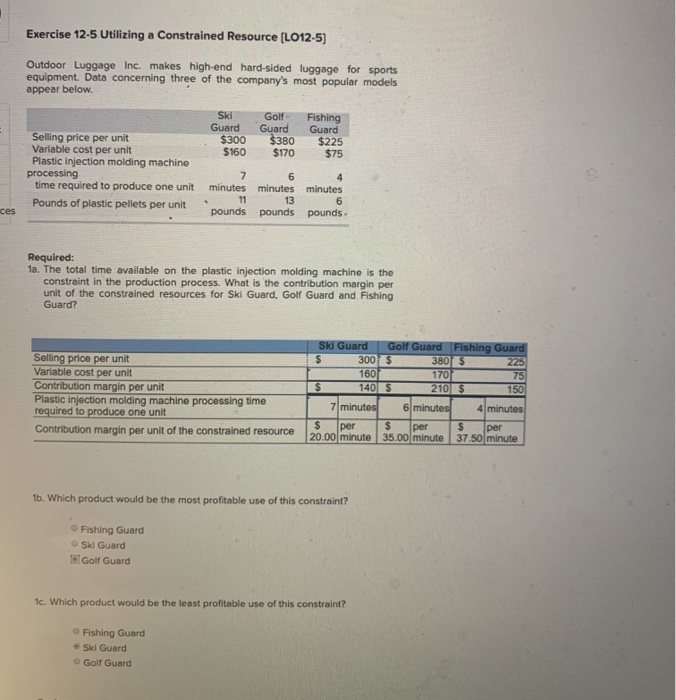 urgent help needed. thanks in advance! Exercise 12-5 Utilizing a Constrained