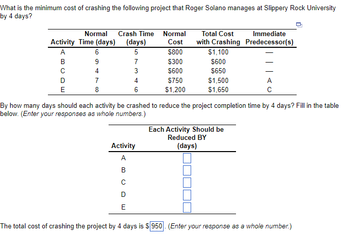 Last Chegg expert did not answer A through E on reducing