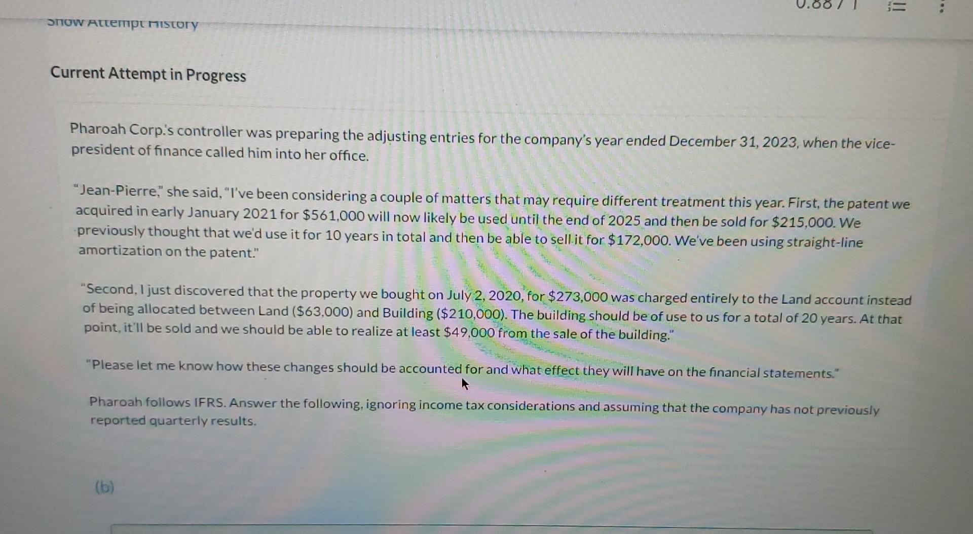 answer please Pharoah Corp's controller was preparing the adjusting entries for