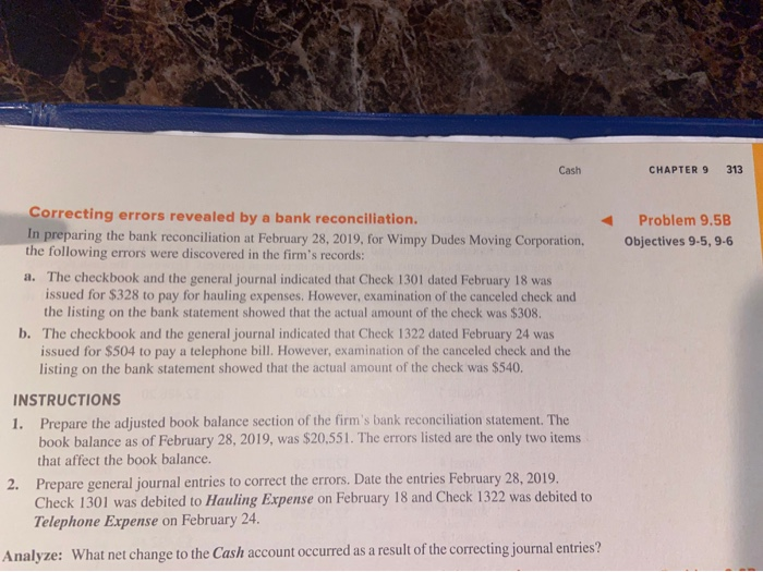 journalizing entries adjust the cash balance. On July 31, 2019, the balance