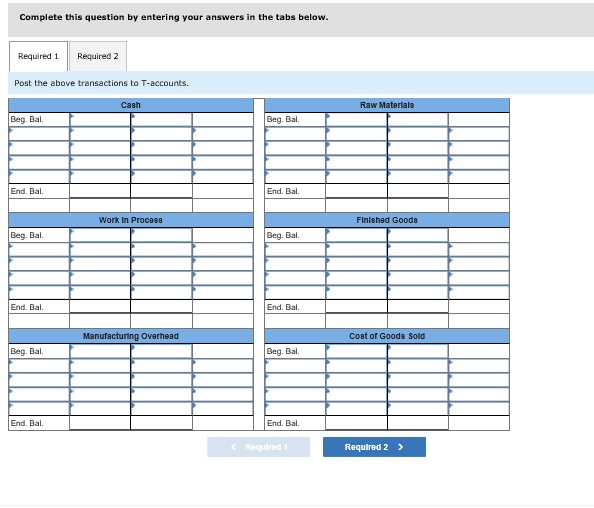 is a manufacturing company that had no beginning Inventories. A subset of