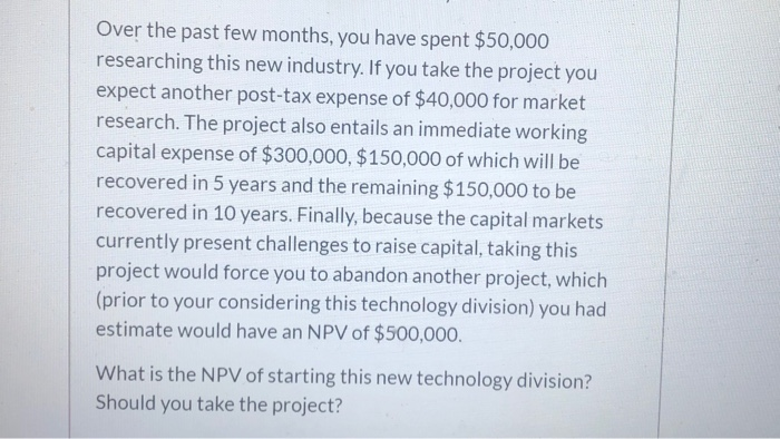 $1,000,000 in the first year. You expect that your costs will rise