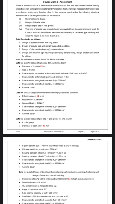  Course work 2. Assignment There is a construction of a New