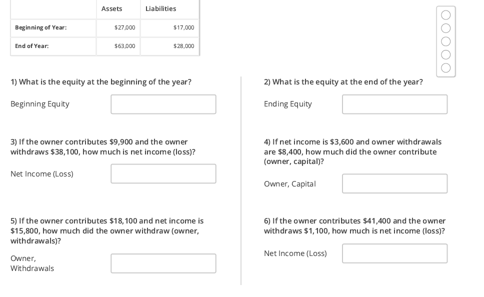 for each question. You will need to use the answers you calculate