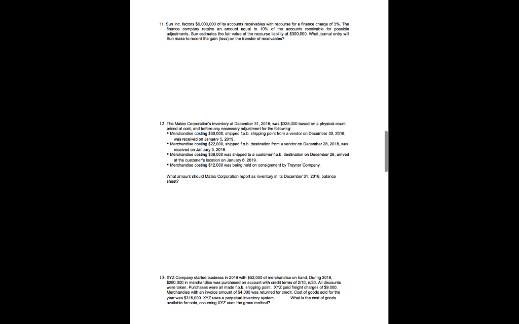 please solve problem number 11 type answer, show all work and answer