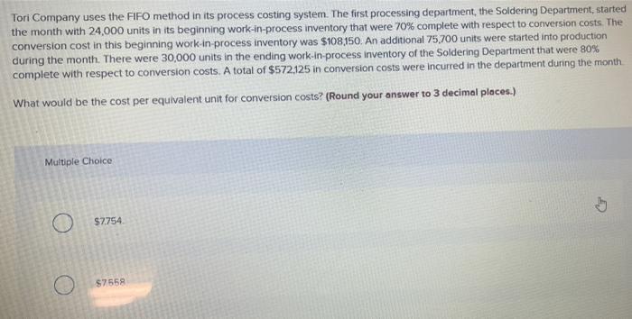 20,000 units in its beginning work-in-process inventory that were 30% complete with
