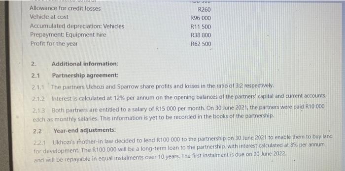 Ndiza Traders is a partnership with Ukhozi and Sparrow as partners. The