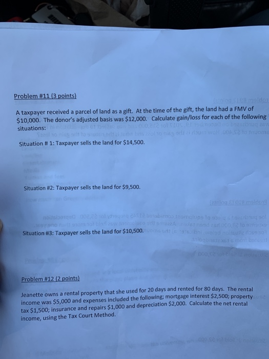 could you please answer question #11 and 12 Problem #11 (3 points)