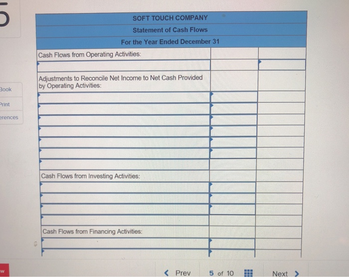 statement are presented below, along with additional Information 10 points Current Year