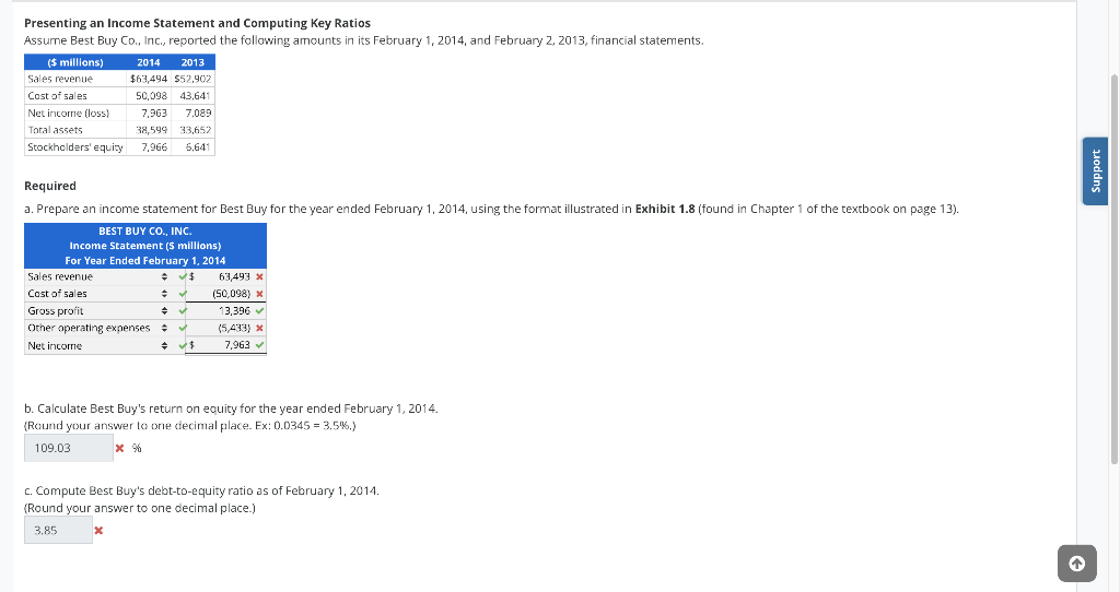 Need help with what I got wrong, please. Presenting an Income Statement
