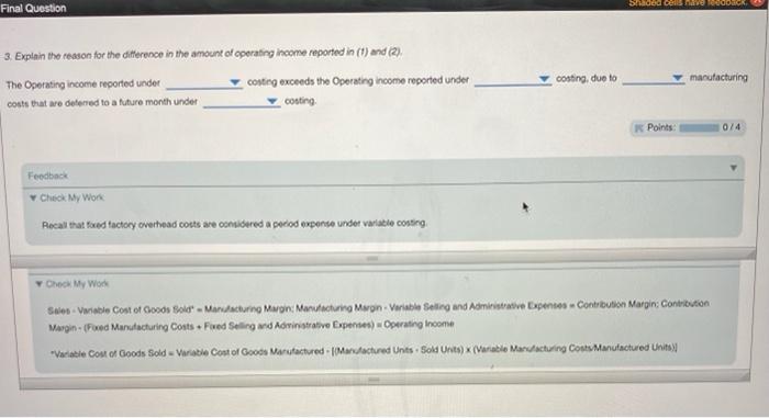 income statement based on the absorption costing concept 2 Prepare an income