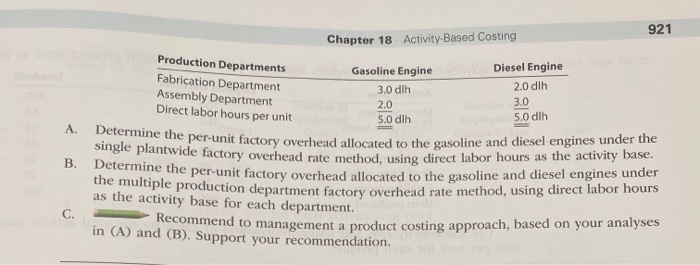 EX 18-7 Single plantwide and multiple production department factory overhead rate methods
