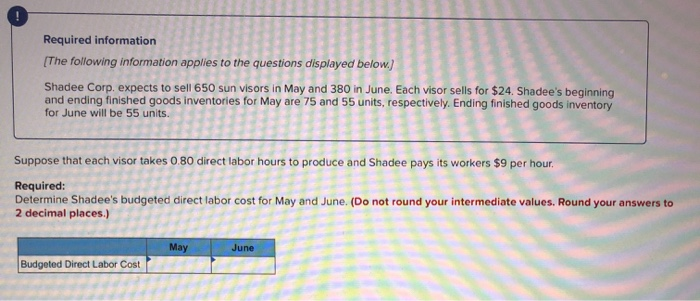 be highly appreciated! Required information (The following information applies to the questions