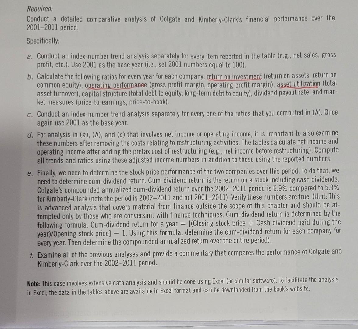 please answer question "f" only Required: Conduct a detailed comparative analysis of